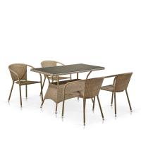 Комплект мебели из иск. ротанга T198D/Y137B-W56 Light Brown (4+1)