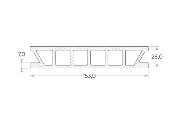 Террасная доска Deckron (Декрон) WoodLike с 3D тиснением, 153*28